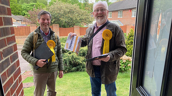 John Vincent and Cllr Steve Kulka on Doorstep in Meadvale