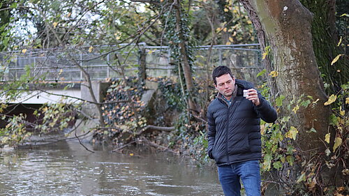 Chris in the River Mole